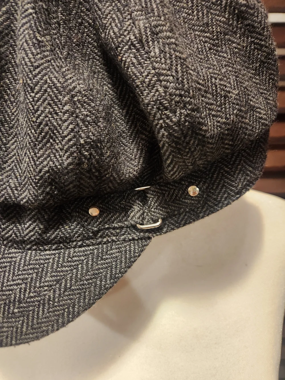 Herringbone Newsboy Cap - Gray